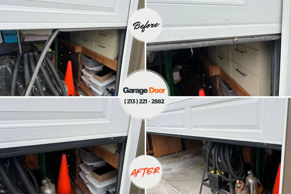 Before and after: garage door repair Park Hills, KY